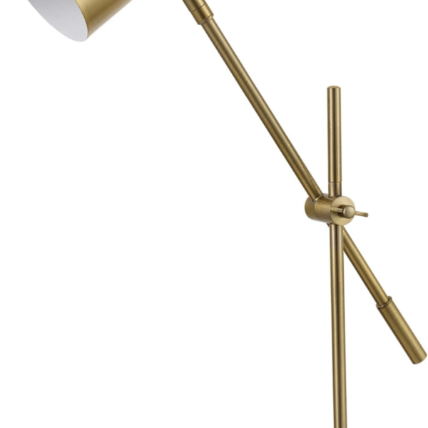 Globe Electric 52098 Pratt 20" Desk/Table Lamp, Matte Brass Finish, Adjustable Height, Balance Arm, in-Line Rocker On/Off Switch