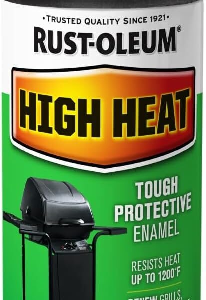 Rust-Oleum 7778830 High Heat Enamel Spray Paint, Bar-B-Que Black, 12-Ounce
