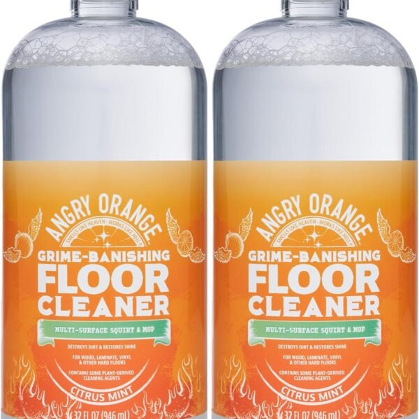 ANGRY ORANGE Spray and Go Floor Cleaner - Citrus Mint - 32 oz - Value 2 Pack